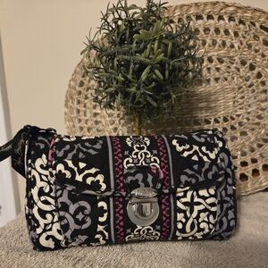 Vera Bradley Black and Pink Patterned Women's Bag EUC!! Pretty !!